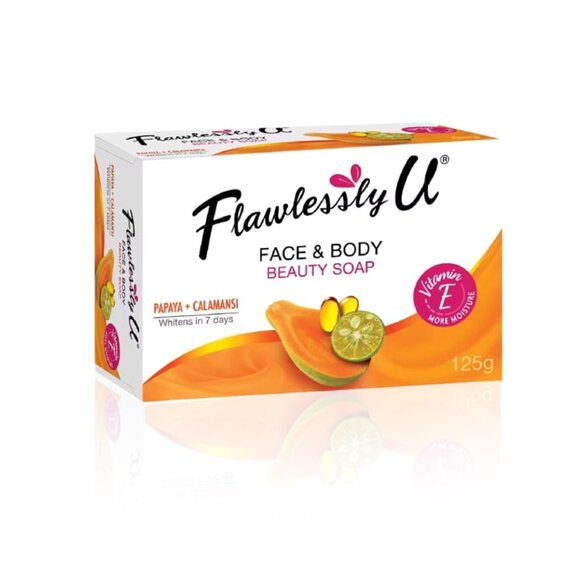 Flawlessly U Beauty Soap Papaya + Calamansi Face & Body 2 in 1 soap 125g - Picture 1 of 5
